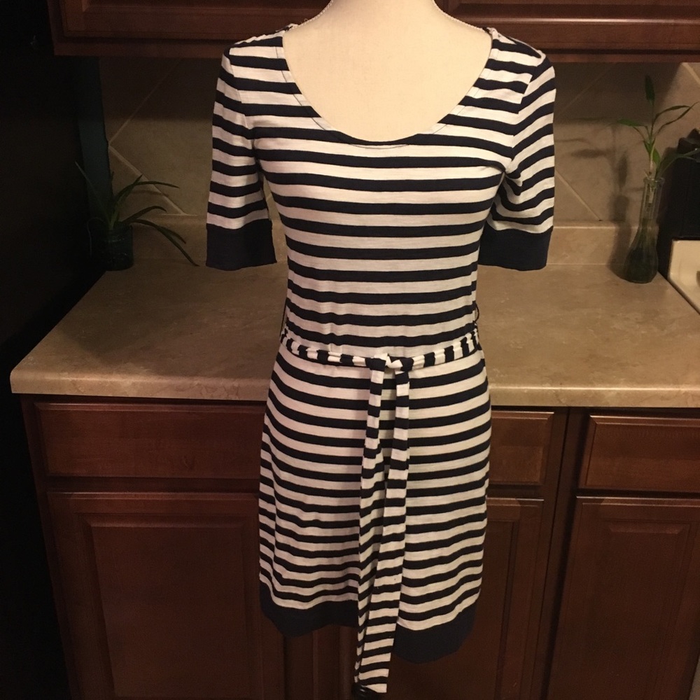 Banana Republic striped cotton dress with tie belt